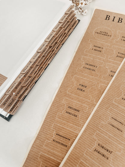 Bibelregister | Bücher der Bibel | Kraftpapier, selbstklebend