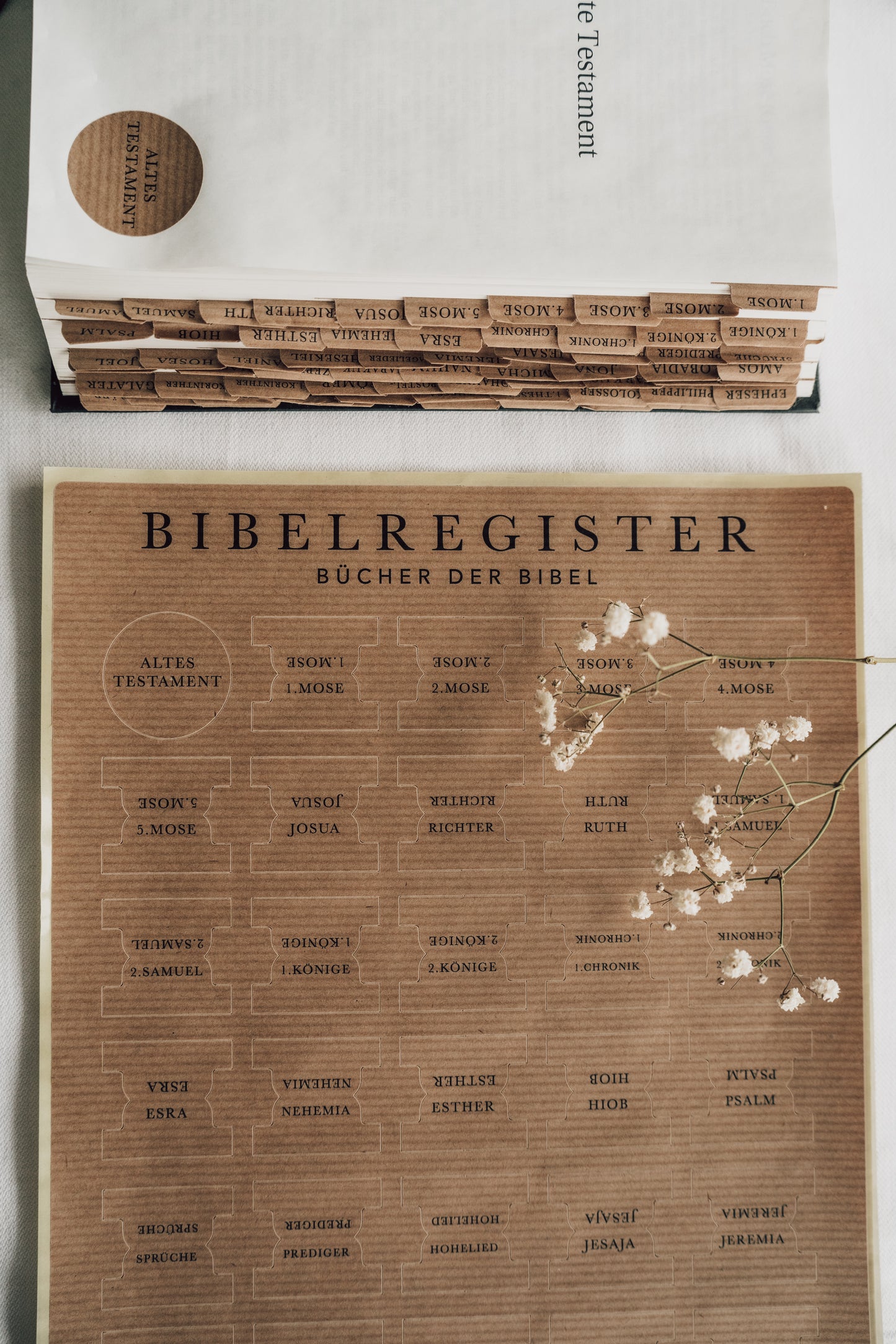 Bibelregister | Bücher der Bibel | Kraftpapier, selbstklebend
