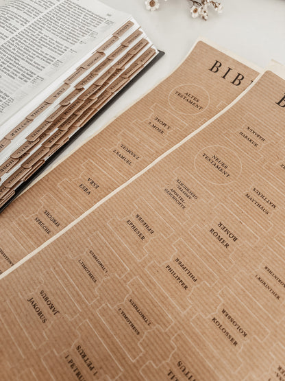 Bibelregister | Bücher der Bibel | Kraftpapier, selbstklebend