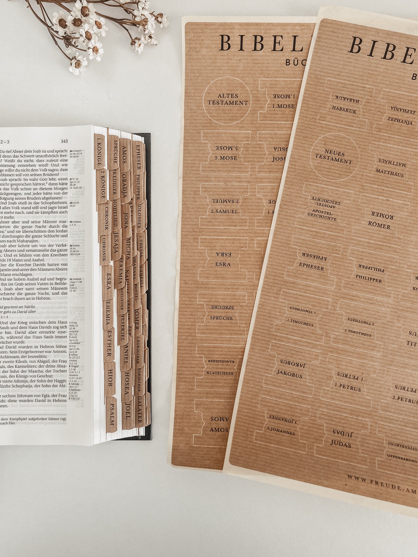 Bibelregister | Bücher der Bibel | Kraftpapier, selbstklebend