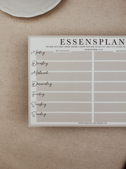 Essensplan + Einkaufsliste Block| Set